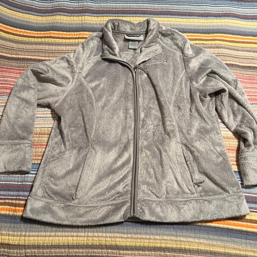 Free Country Women's XX Large Gray Plush Full Zip Fleece Jacket